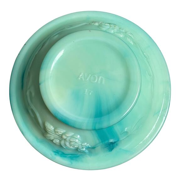 Vintage Avon Pitcher & Basin w/ Stopper Set Decanter Jadeite Empty Bath Bottle - Picture 8 of 10